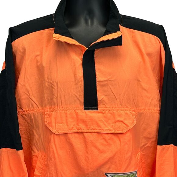 Vintage 90s BB Surf Windbreaker Jacket Mens XL X-Large Orange Surfer Surfing - Picture 5 of 7